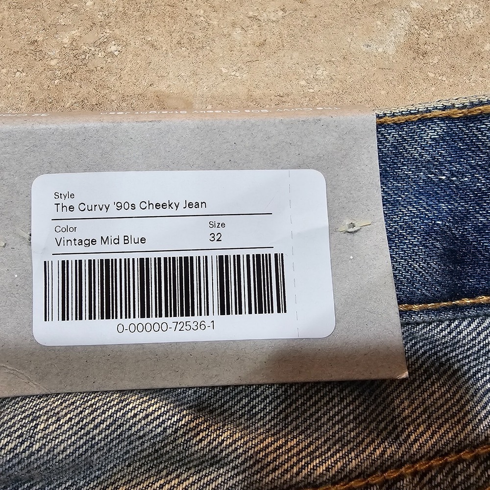 Everlane The Curvy '90s Cheeky Straight Jean Women 32 Crop Vintage Mid Blue High - Picture 6 of 9
